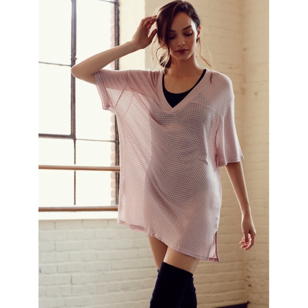 Free People Pink Movement Mesh Top